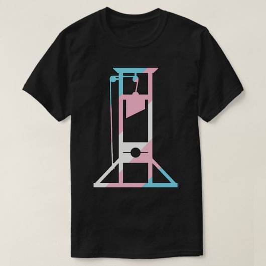 trans guillotine de oplossing voor regenboogkapita t-shirt (Design voorkant)