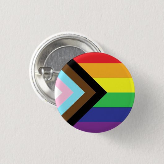 Trans-Inclusief Gay Pride Flag Button (Voorkant /achterkant)