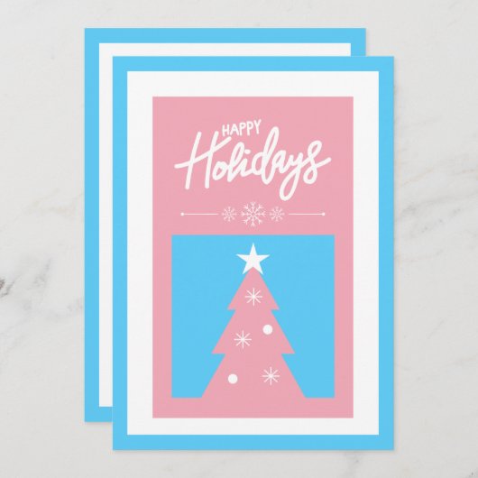 Trans-inclusieve kerstboom kerstkaart (Voorkant / Achterkant)