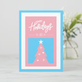 Trans-inclusieve kerstboom kerstkaart (Staand voorkant)