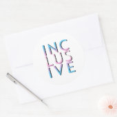 Trans inclusieve kleuren ronde sticker (Envelop)