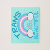 Trans is een mooie Transgender-regenboog Legpuzzel (Verticaal)