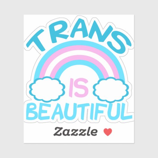 Trans is een mooie Transgender-regenboog Sticker (Vel)