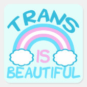 Trans is mooi vierkante sticker (Voorkant)