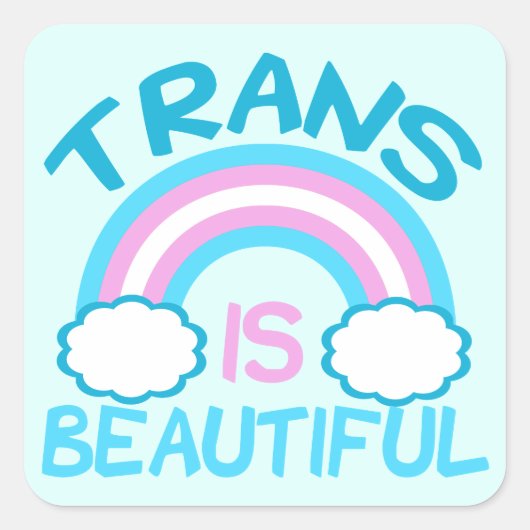Trans is mooi vierkante sticker (Voorkant)