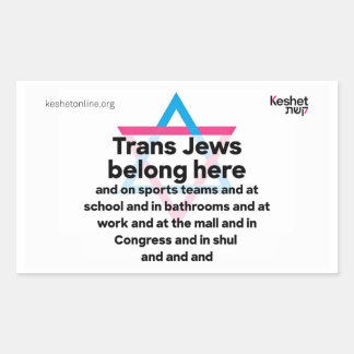 Trans Jews Belong Everywhere Rechthoekige Sticker