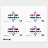 Trans Jews Belong Here sticker (Vel)