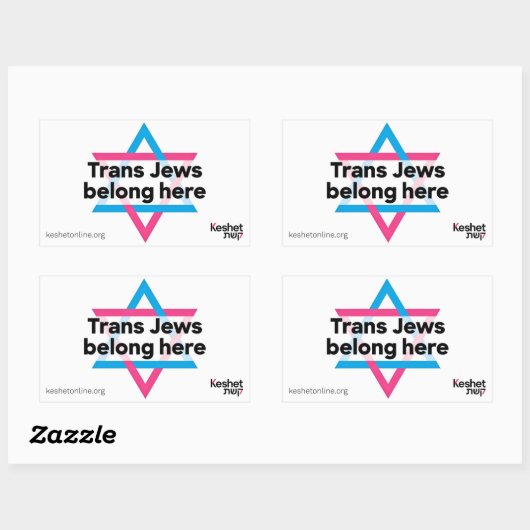 Trans Jews Belong Here sticker (Vel)