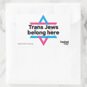 Trans Jews Belong Here sticker (Tas)