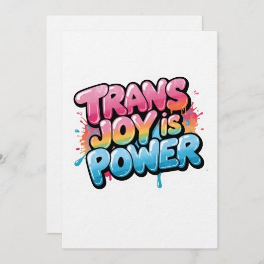Trans Joy Is Power Art Pride Quote Design Kaart (Voorkant / Achterkant)