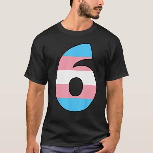 Trans Kinder 6 jaar oude transgendervlag LGBTQ 6e T-shirt (Voorkant)