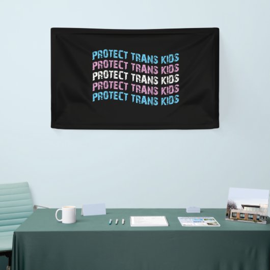 Trans-Kinder beschermen - Transnationale vlaggolve Spandoek (Beurs)