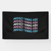 Trans-Kinder beschermen - Transnationale vlaggolve Spandoek (Horizontaal)