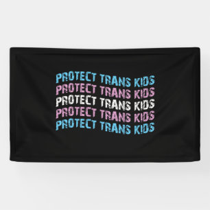 Trans-Kinder beschermen - Transnationale vlaggolve Spandoek