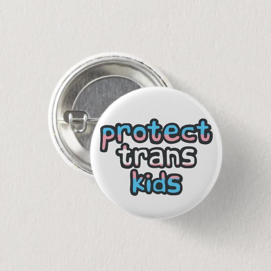 Trans-Kinder beschermen - Transparante vlag Ronde Button 3,2 Cm (Voorkant /achterkant)