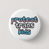 Trans-Kinder beschermen - Transparante vlag Ronde Button 3,2 Cm (Voorkant)