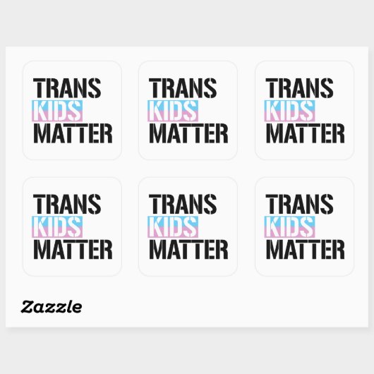Trans-Kinder materie Vierkante Sticker (Vel)