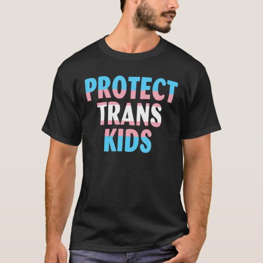 Trans-Kinder transseksualiteit beschermen Trans-Pr T-shirt (Voorkant)