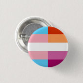 Trans lesbische vlag 50-50% ronde button 3,2 cm (Voorkant /achterkant)