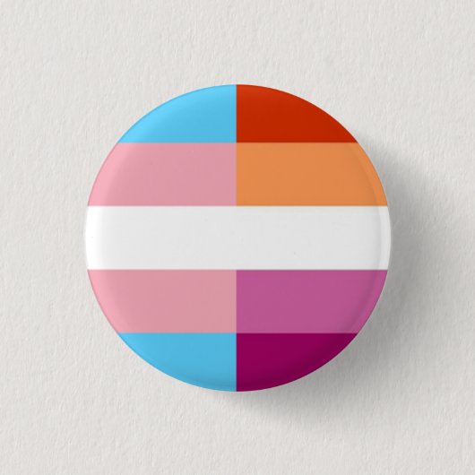 Trans lesbische vlag 50-50% ronde button 3,2 cm (Voorkant)