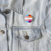 Trans lesbische vlag 50-50% ronde button 3,2 cm (In situ)