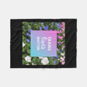Trans Lives Floral Typography Fleece Deken (Voorkant (Horizontaal))