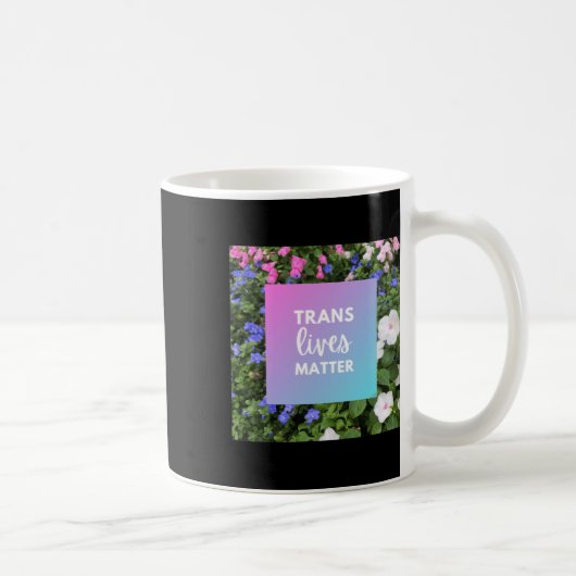 Trans Lives Floral Typography Koffiemok (Rechts)