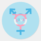 Trans Love Symbol Sticker (Voorkant)