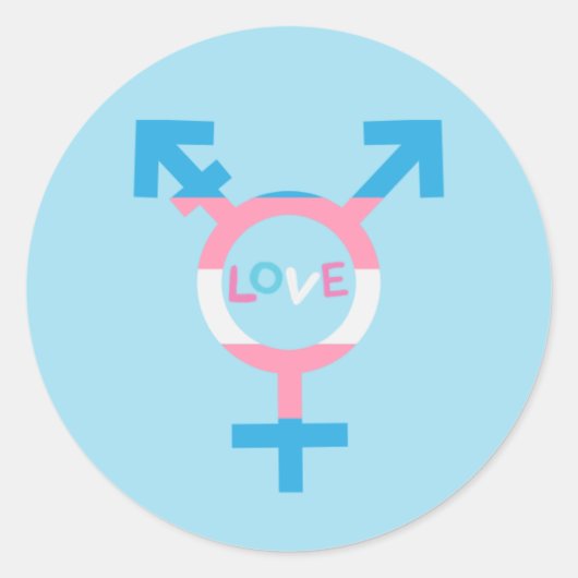 Trans Love Symbol Sticker (Voorkant)