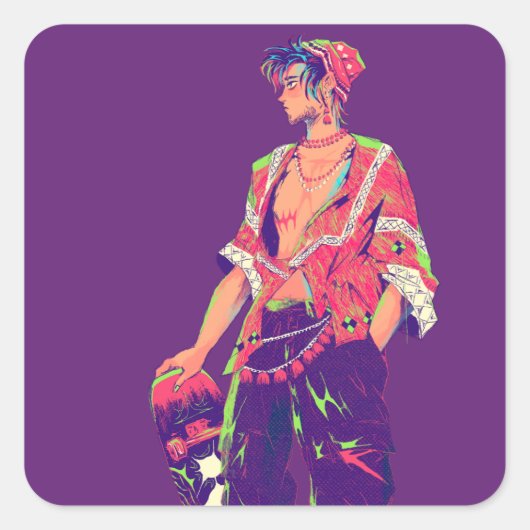 Trans Man FTM Vierkante Sticker (Voorkant)