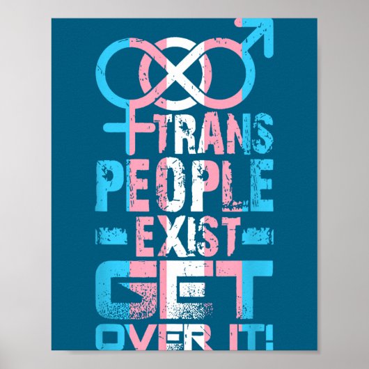 Trans Mensen Bestaan Kom Er Overheen Poster (Voorkant)