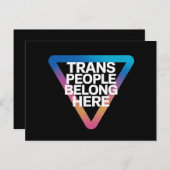Trans mensen horen bij Pride Gay Rights Respect Tr Briefkaart (Voorkant / Achterkant)