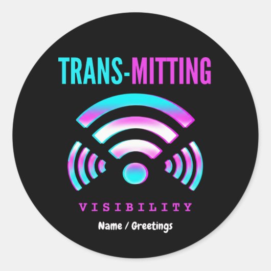 Trans-mitterende Zichtbaarheid Moderne Storing Tra Ronde Sticker (Voorkant)