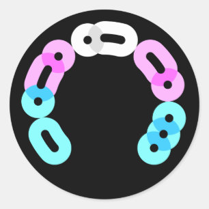 Trans Morse Code Arc Ronde Sticker