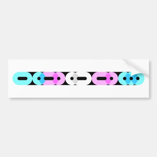 Trans morsecode balk licht bumpersticker (Voorkant)