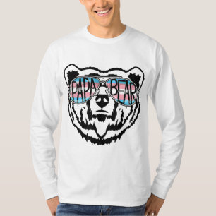 Trans Papa Bear Proud Dad Ally Transgender Rainbow T-shirt