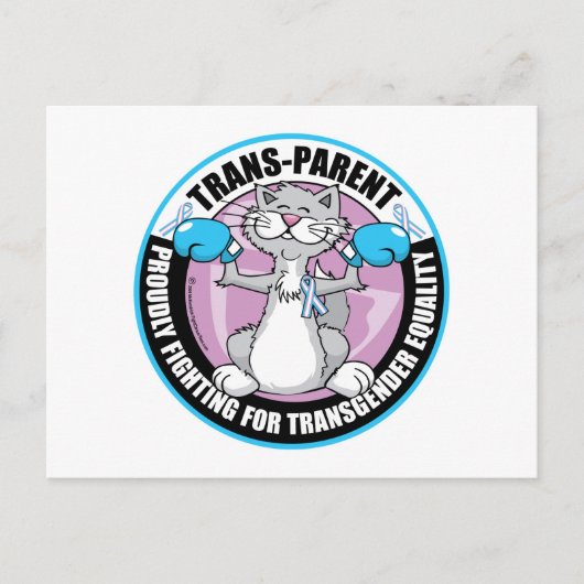 Trans-Parent Cat Fighter Briefkaart (Voorkant)