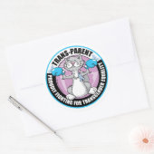 Trans-Parent Cat Fighter Ronde Sticker (Envelop)