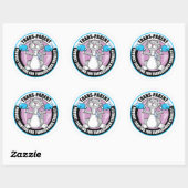 Trans-Parent Cat Fighter Ronde Sticker (Vel)