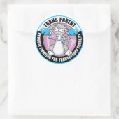 Trans-Parent Cat Fighter Ronde Sticker (Tas)