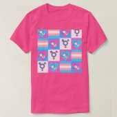 Trans-Patern in trans-Pride vlagkleuren LGBT trans T-shirt (Design voorkant)