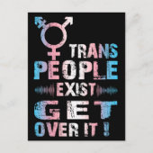Trans People Exist get over it - Transgender Pride Briefkaart (Voorkant)