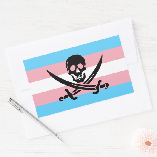 Trans Pirate Pride Sticker (Envelop)