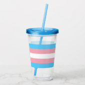 Trans Pride. Acryl Drinkbeker (Achterkant)