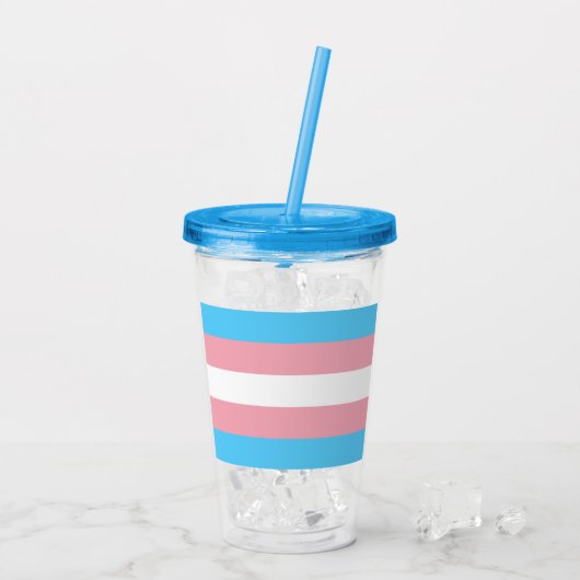 Trans Pride. Acryl Drinkbeker (Achterkant ijs)