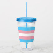 Trans Pride. Acryl Drinkbeker (Voorkant)