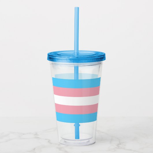 Trans Pride. Acryl Drinkbeker (Voorkant)
