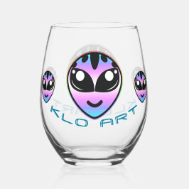 Trans Pride Alien Stemless wijnglas Wijnglas Zonder Voet