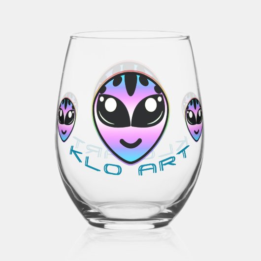 Trans Pride Alien Stemless wijnglas Wijnglas Zonder Voet (Voorkant)