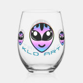 Trans Pride Alien Stemless wijnglas Wijnglas Zonder Voet (Achterkant)